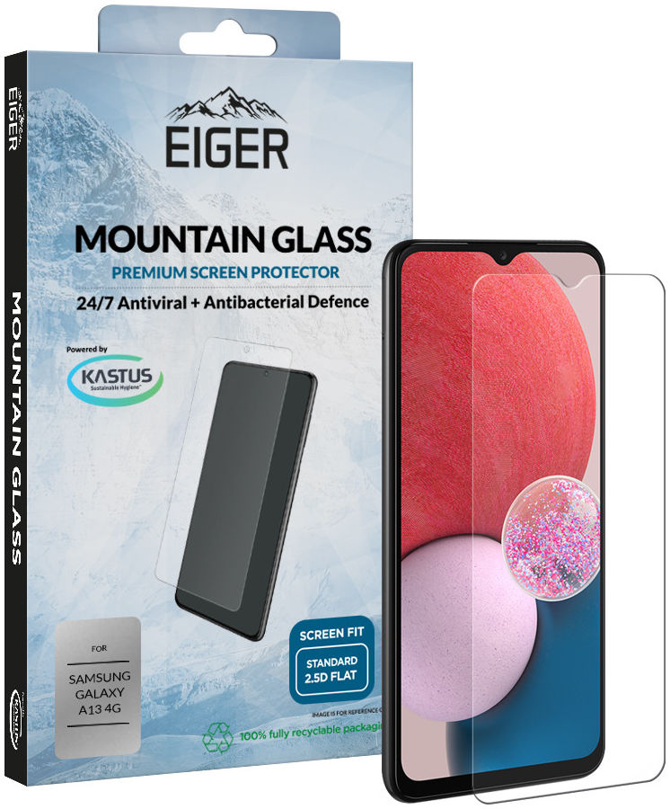Eiger Samsung Galaxy A13 4G Tempered Glass Screen Protector Plat afbeelding 1