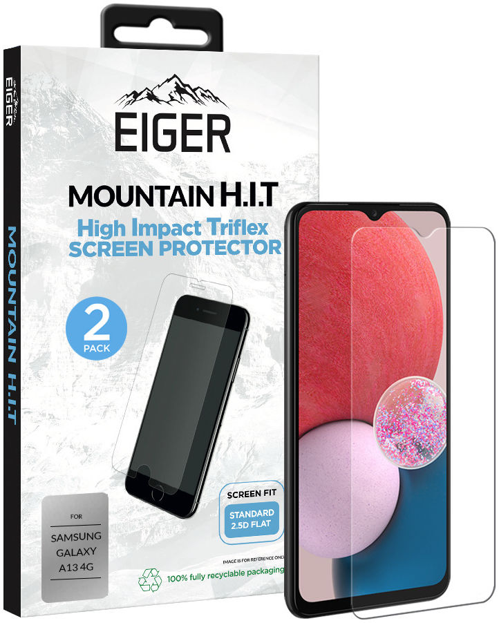 Eiger H.I.T. Samsung Galaxy A13 4G Tempered Glass Plat (2-Pack) afbeelding 1