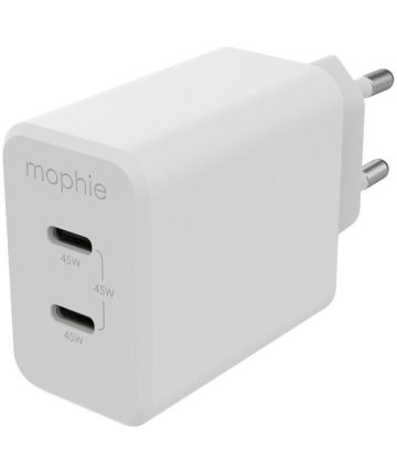 Mophie Speedport 45 USB-C GaN Snellader 45W PD Adapter Fast Charge Wit Opladers
