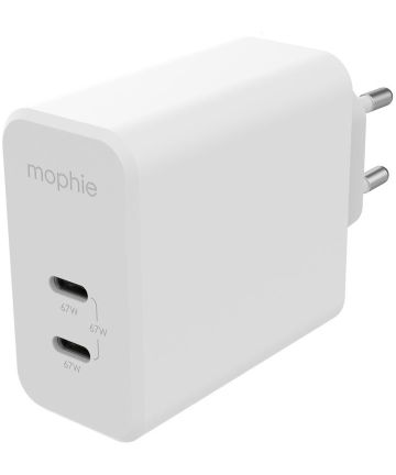 Mophie Speedport 67 USB-C GaN Snellader 67W PD Adapter Fast Charge Wit Opladers