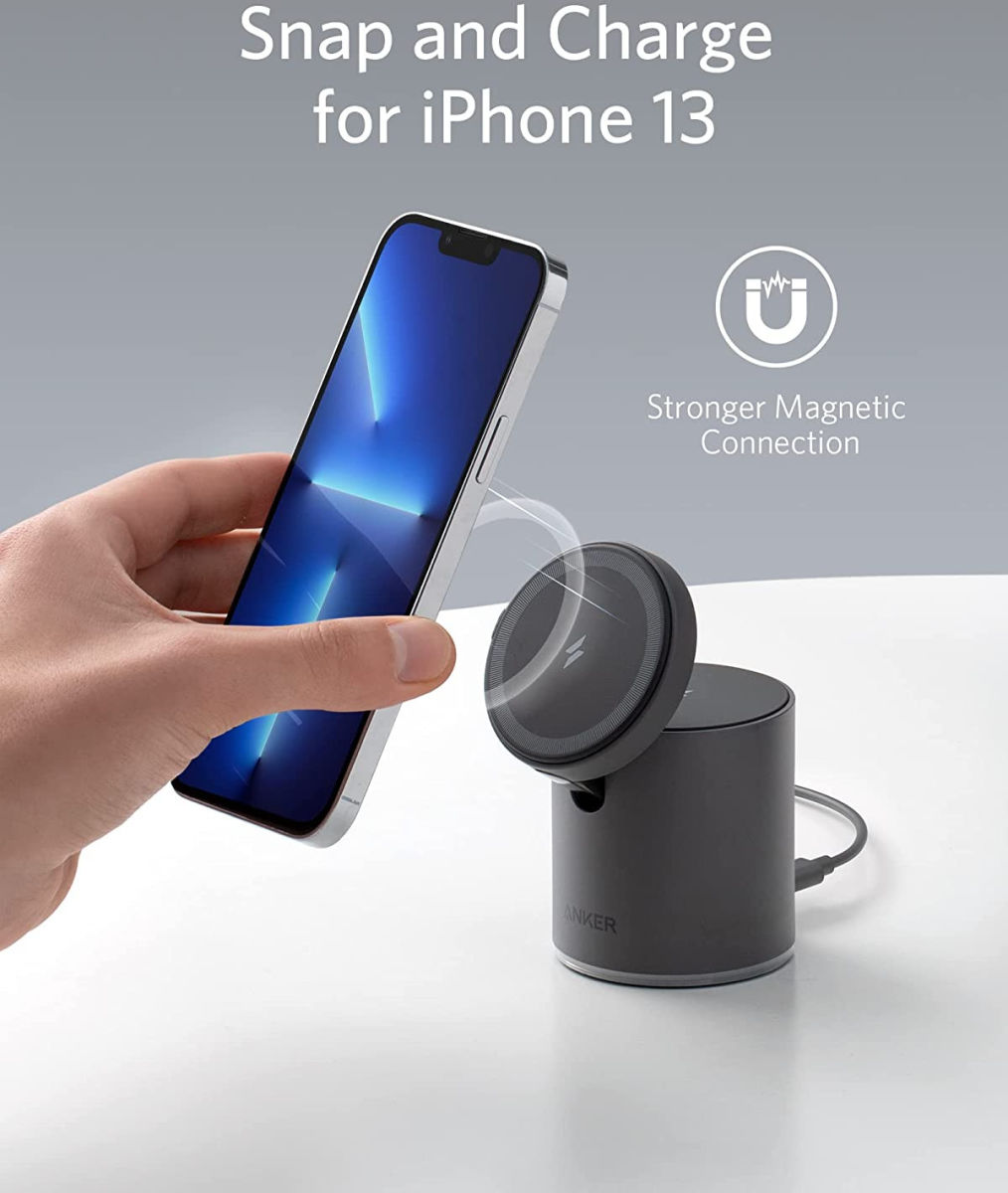 Anker 623 PowerWave MagGo MagSafe Oplaaddock + USB-C Lader Zwart afbeelding 2