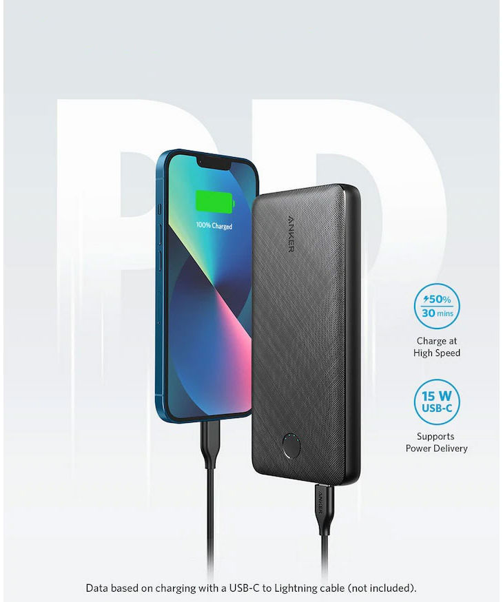 Anker PowerCore III (15W) USB-A en USB-C Powerbank 20.000 mAh Zwart afbeelding 2