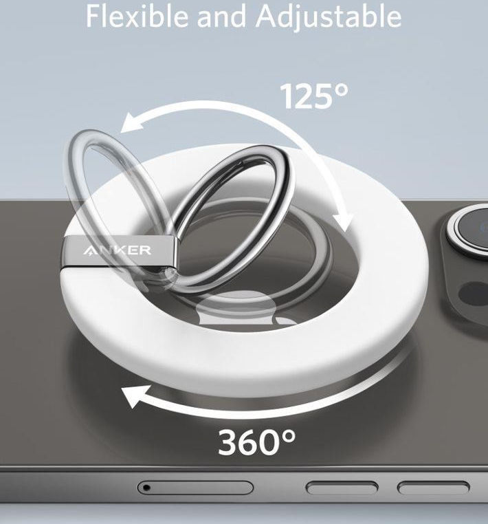 Anker MagGo Ring Houder MagSafe Standaard voor Vinger Wit afbeelding 5