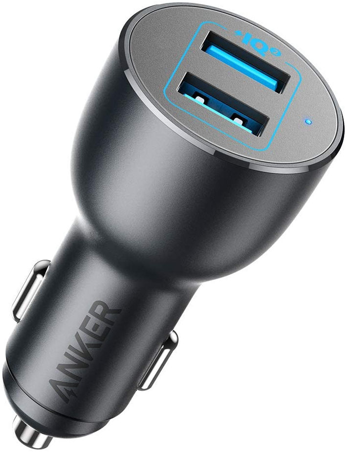 Anker PowerDrive III Alloy (36W) 2-Poorts USB-A Autolader Zwart afbeelding 1