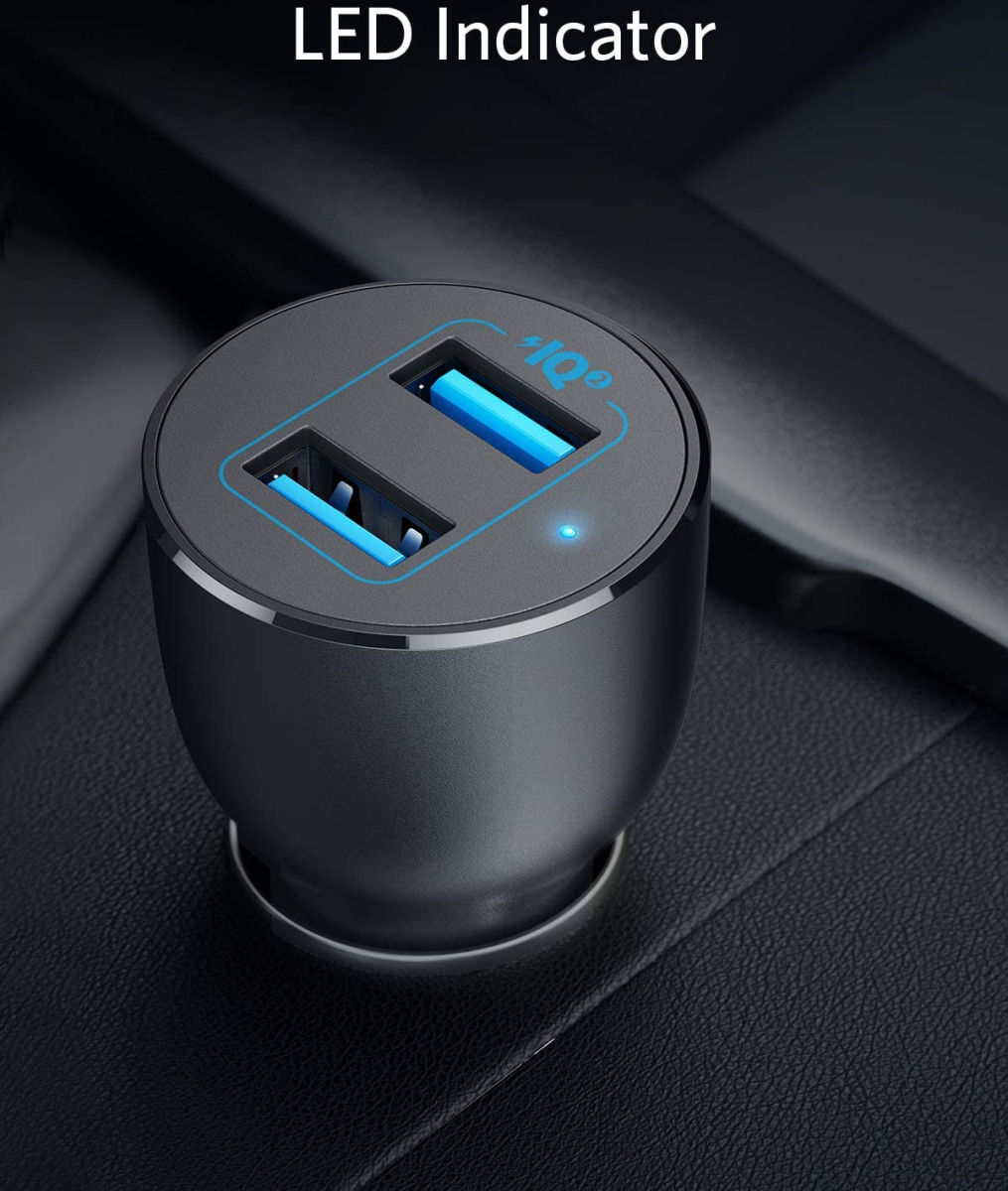 Anker PowerDrive III Alloy (36W) 2-Poorts USB-A Autolader Zwart afbeelding 4