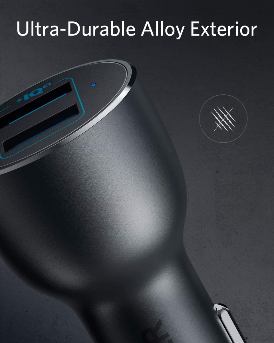 Anker PowerDrive III Alloy (36W) 2-Poorts USB-A Autolader Zwart afbeelding 5
