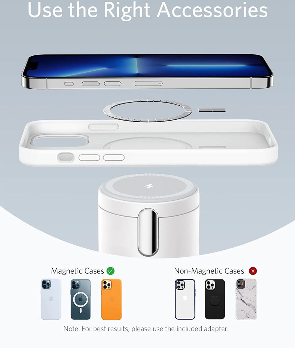 Anker 623 PowerWave MagGo MagSafe Oplaaddock + USB-C Lader Wit afbeelding 6