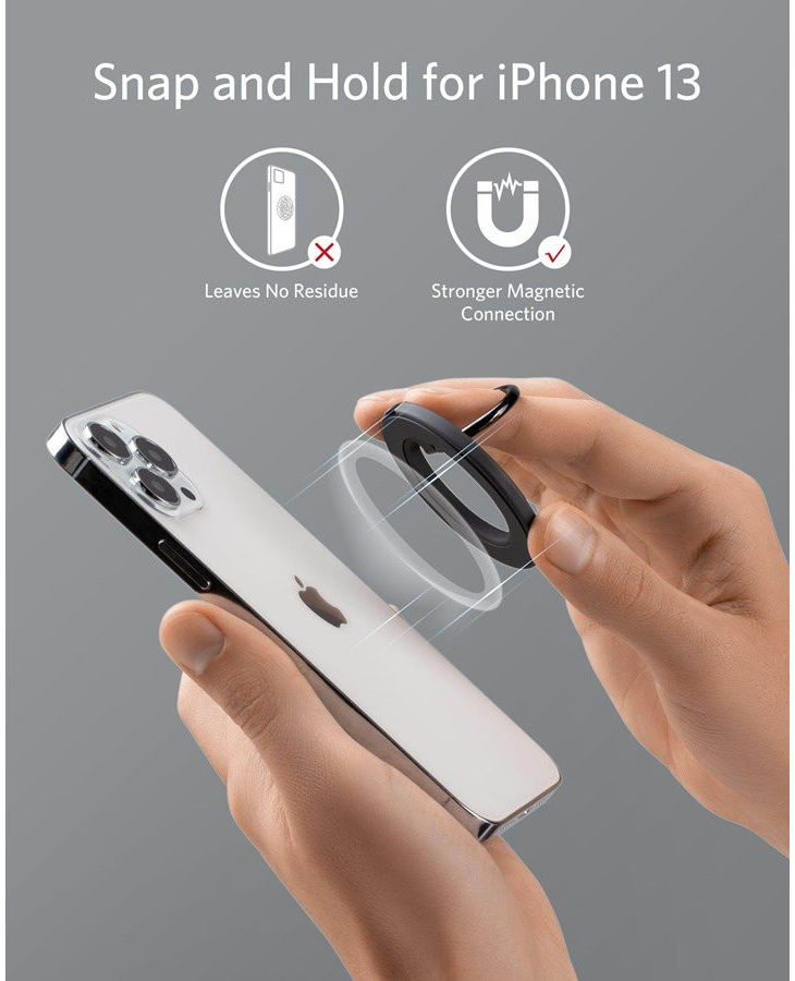 Anker MagGo Ring Houder MagSafe Standaard voor Vinger Zwart afbeelding 4