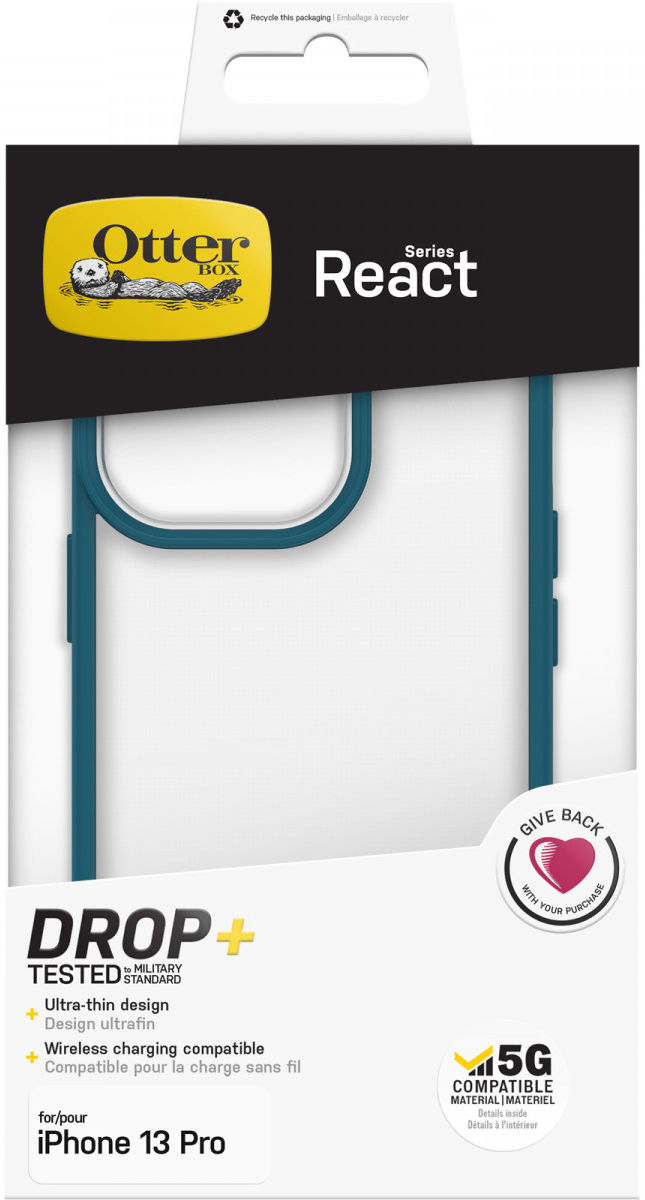 OtterBox React Apple iPhone 13 Pro Hoesje Back Cover Transparant Blauw afbeelding 7