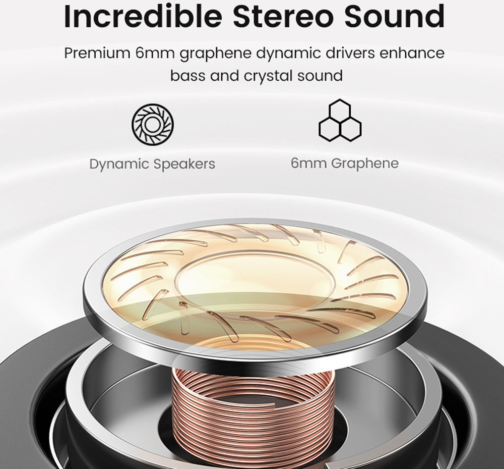 UGREEN HiTune T1 True Wireless Earbuds Draadloze Headset Zwart afbeelding 9