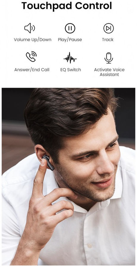 UGREEN HiTune T1 True Wireless Earbuds Draadloze Headset Zwart afbeelding 11