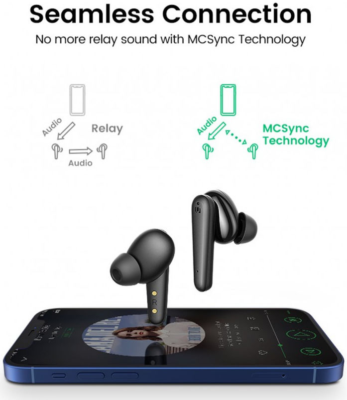 UGREEN HiTune T1 True Wireless Earbuds Draadloze Headset Zwart afbeelding 12