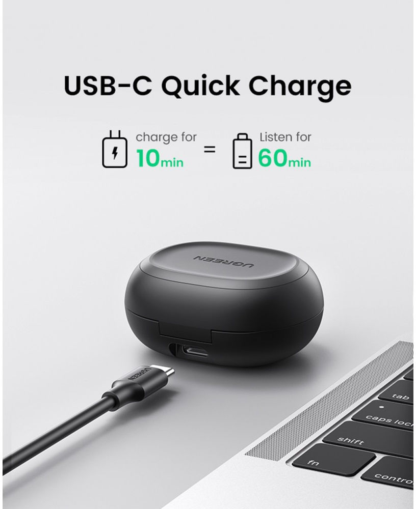 UGREEN HiTune T1 True Wireless Earbuds Draadloze Headset Zwart afbeelding 13