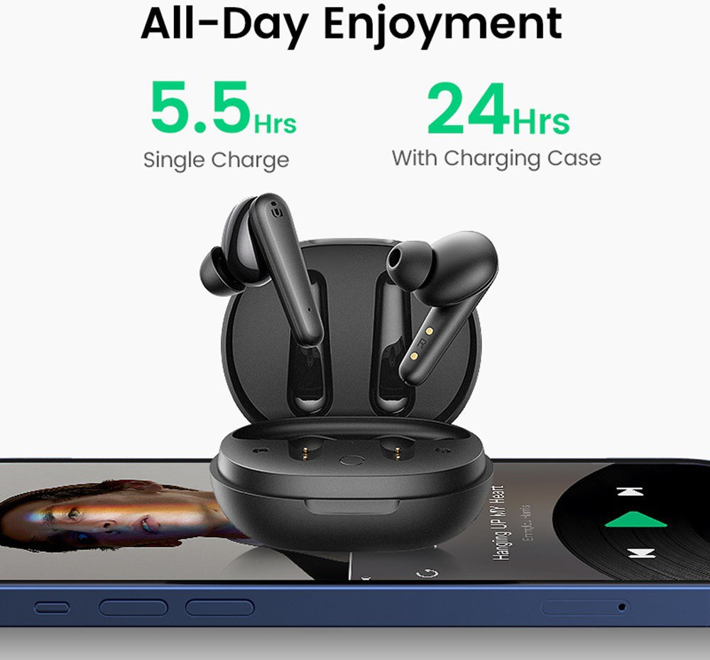 UGREEN HiTune T1 True Wireless Earbuds Draadloze Headset Zwart afbeelding 5