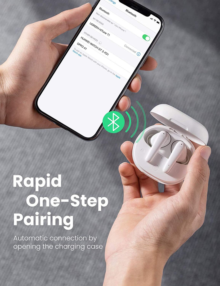 UGREEN HiTune T1 True Wireless Earbuds Draadloze Headset Wit afbeelding 9