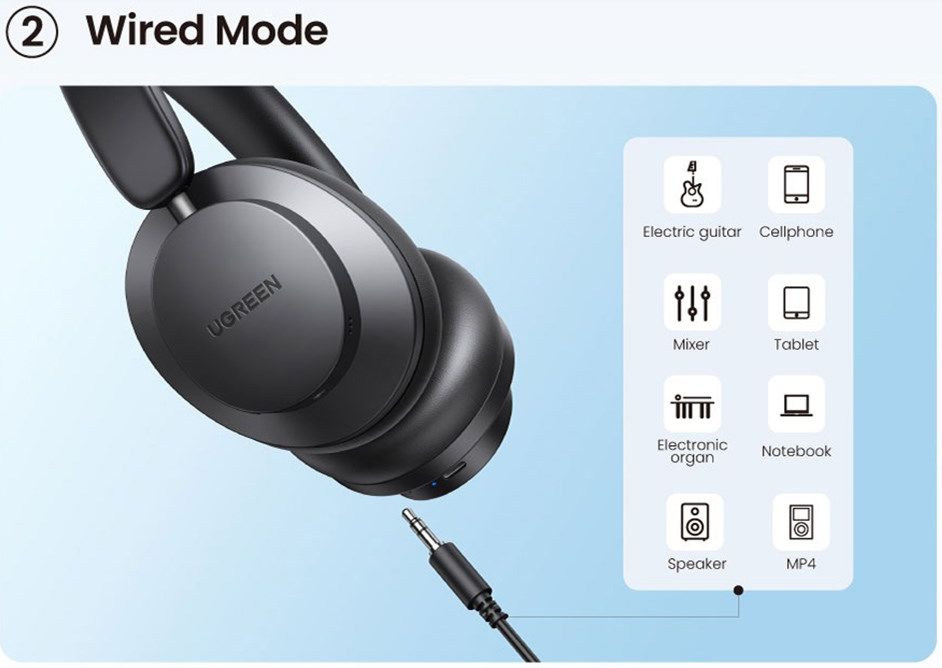 UGREEN HiTune Max 3 Koptelefoon Noice Cancelling 60 Uur Batterijtijd afbeelding 9