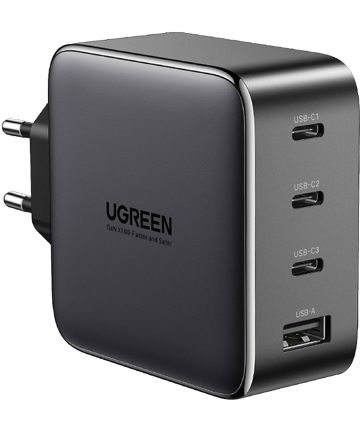 UGREEN Nexode 4-in-1 Fast Charger 100W GaN Oplader 3x USB-C 1x USB-A Opladers