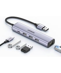 UGREEN USB-C 5-in-1 Hub Ingangen voor 3 USB-A, USB-C en Ethernet