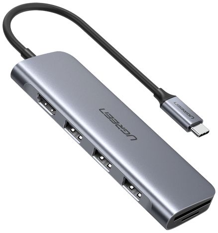 UGREEN 6-in-1 USB-C Hub met USB-A / HDMI / (Micro) SD-Kaart Grijs afbeelding 1