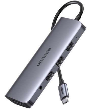 UGREEN Universele USB-C 10-in-1 Hub 100W/5Gbps/4K/1Gbits/s Space Grey Kabels