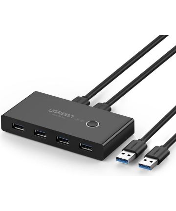 UGREEN Sharing Switch USB 3.0 Schakelaar met 4 USB Poorten Zwart Kabels