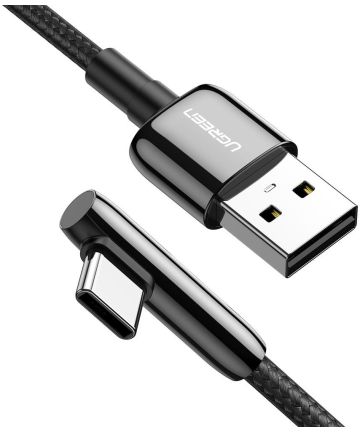 UGREEN USB-C naar USB-A 90° Haakse Gevlochten Kabel 2 Meter Zwart Kabels