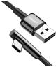UGREEN USB-C naar USB-A 90° Haakse Gevlochten Kabel 2 Meter Zwart