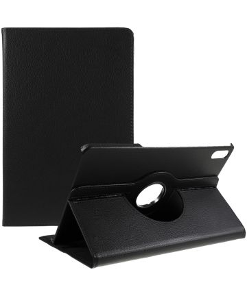 Lenovo Tab P12 Pro Hoes 360 Graden Book Case Kunstleer Zwart Hoesjes