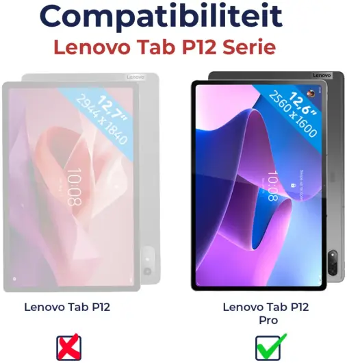 Lenovo Tab P12 Pro Hoes 360 Graden Book Case Kunstleer Zwart afbeelding 3