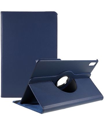 Lenovo Tab P12 Pro Hoes 360 Graden Book Case Kunstleer Blauw Hoesjes
