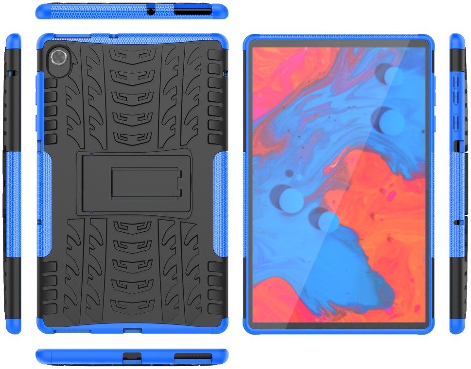 Lenovo Tab K10 Hoes Hybride Back Cover met Kickstand Blauw afbeelding 9