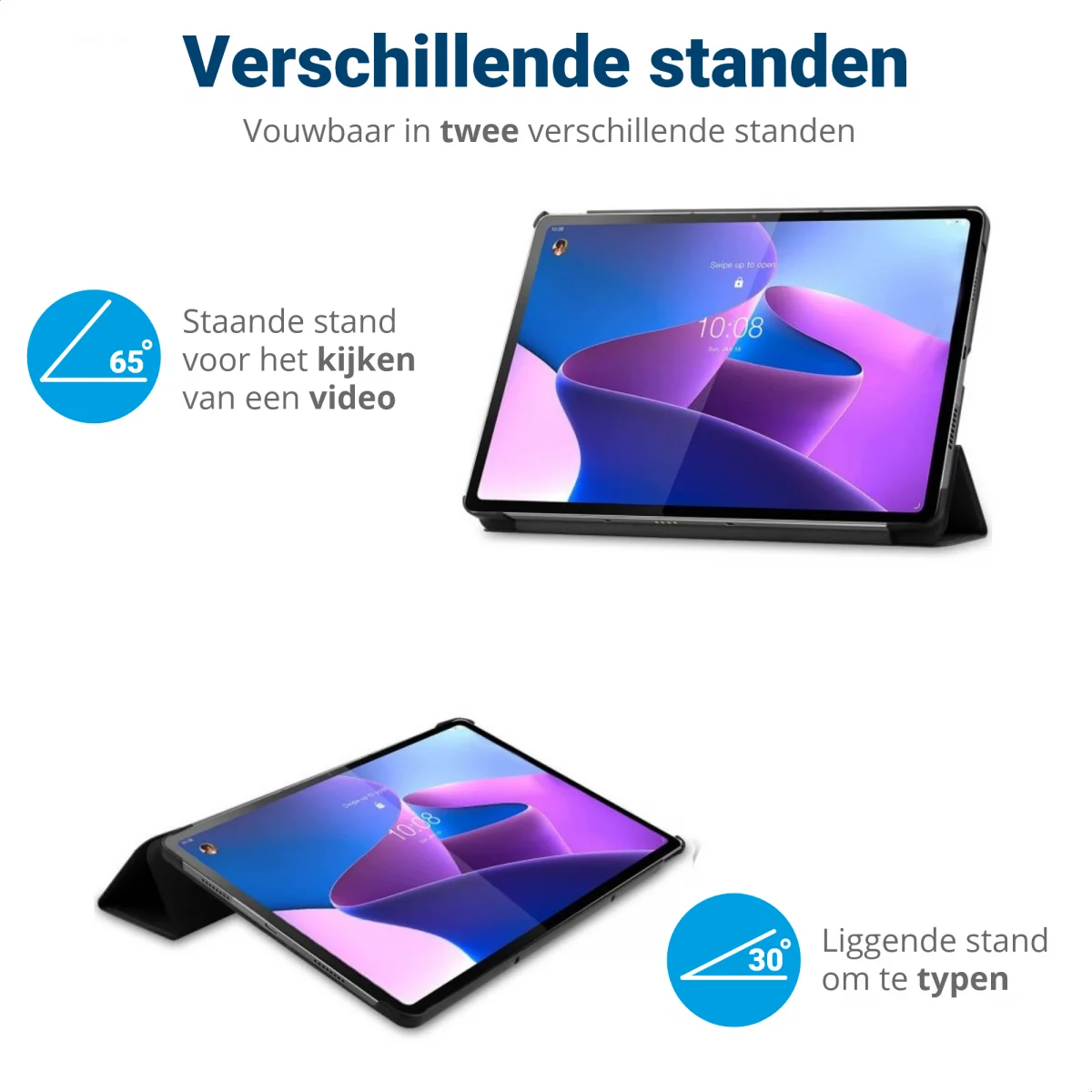 Lenovo Tab P12 Pro Hoes Tri-Fold Book Case Kunstleer Roze Goud afbeelding 6