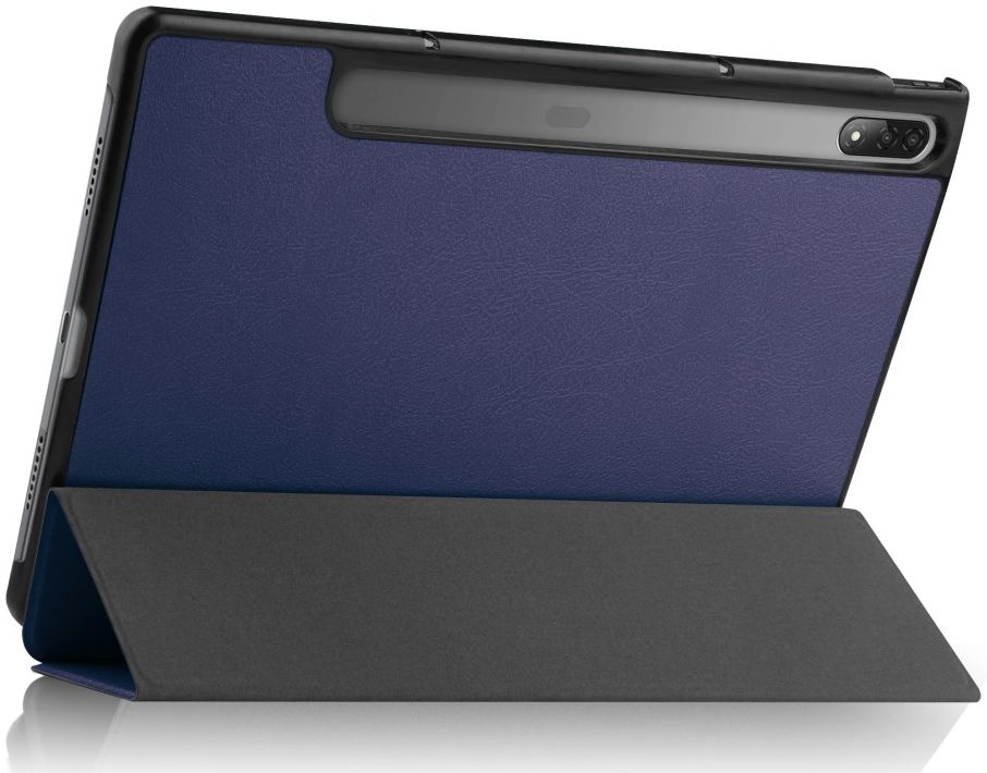 Lenovo Tab P12 Pro Hoes Tri-Fold Book Case Kunstleer Blauw afbeelding 12