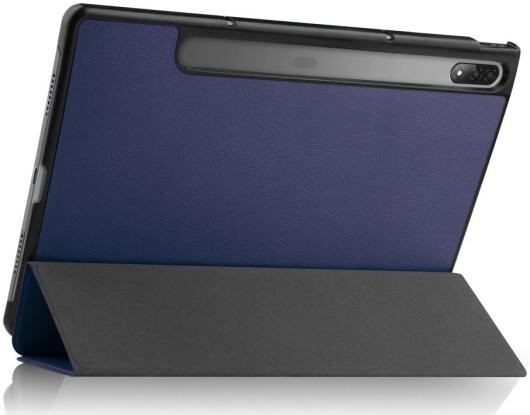 Lenovo Tab P12 Pro Hoes Tri-Fold Book Case Kunstleer Blauw afbeelding 12