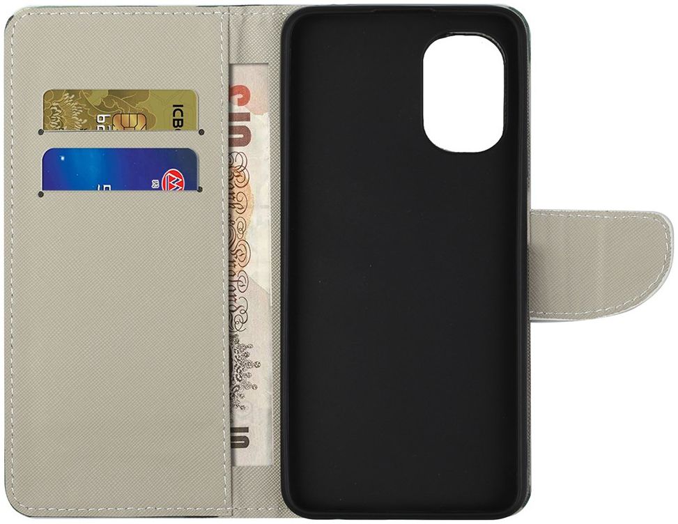 Motorola Moto G22 Hoesje Portemonnee Book Case met Tree Print afbeelding 6
