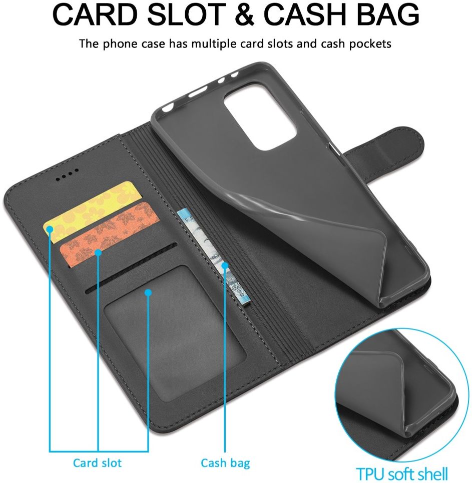 LC.IMEEKE Xiaomi Redmi Note 11 Pro (5G) Hoesje Portemonnee Zwart afbeelding 6