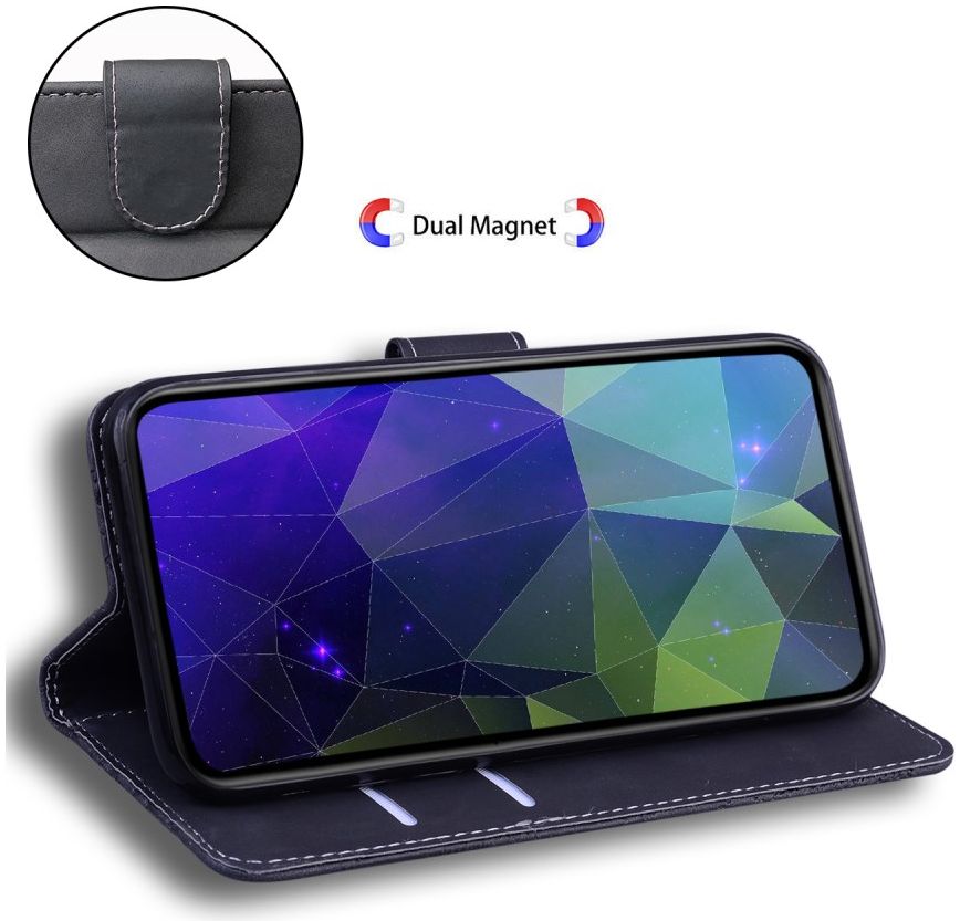Xiaomi Poco X4 Pro Hoesje Portemonnee Book Case Kunstleer Zwart afbeelding 4