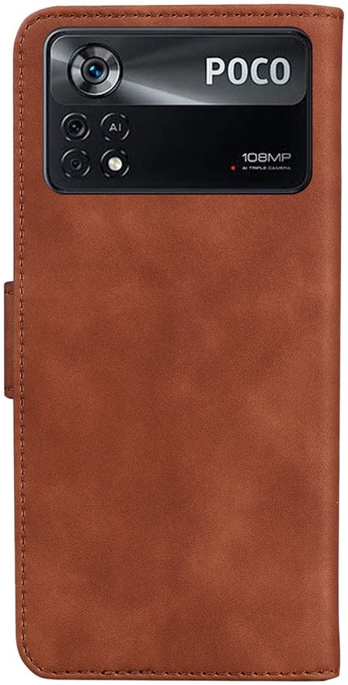 Xiaomi Poco X4 Pro Hoesje Portemonnee Book Case Kunstleer Bruin afbeelding 2