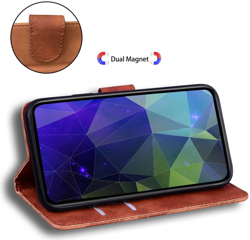 Xiaomi Poco X4 Pro Hoesje Portemonnee Book Case Kunstleer Bruin afbeelding 4
