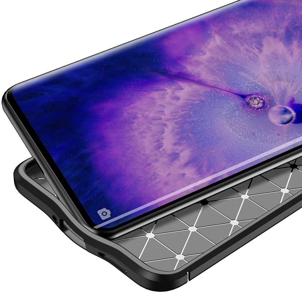 Oppo Find X5 Hoesje TPU Back Cover met Leren Textuur Blauw afbeelding 3