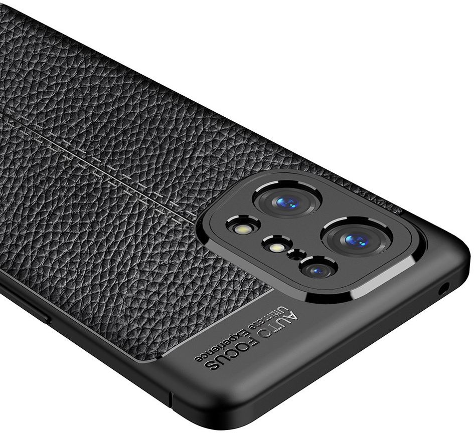 Oppo Find X5 Hoesje TPU Back Cover met Leren Textuur Blauw afbeelding 6