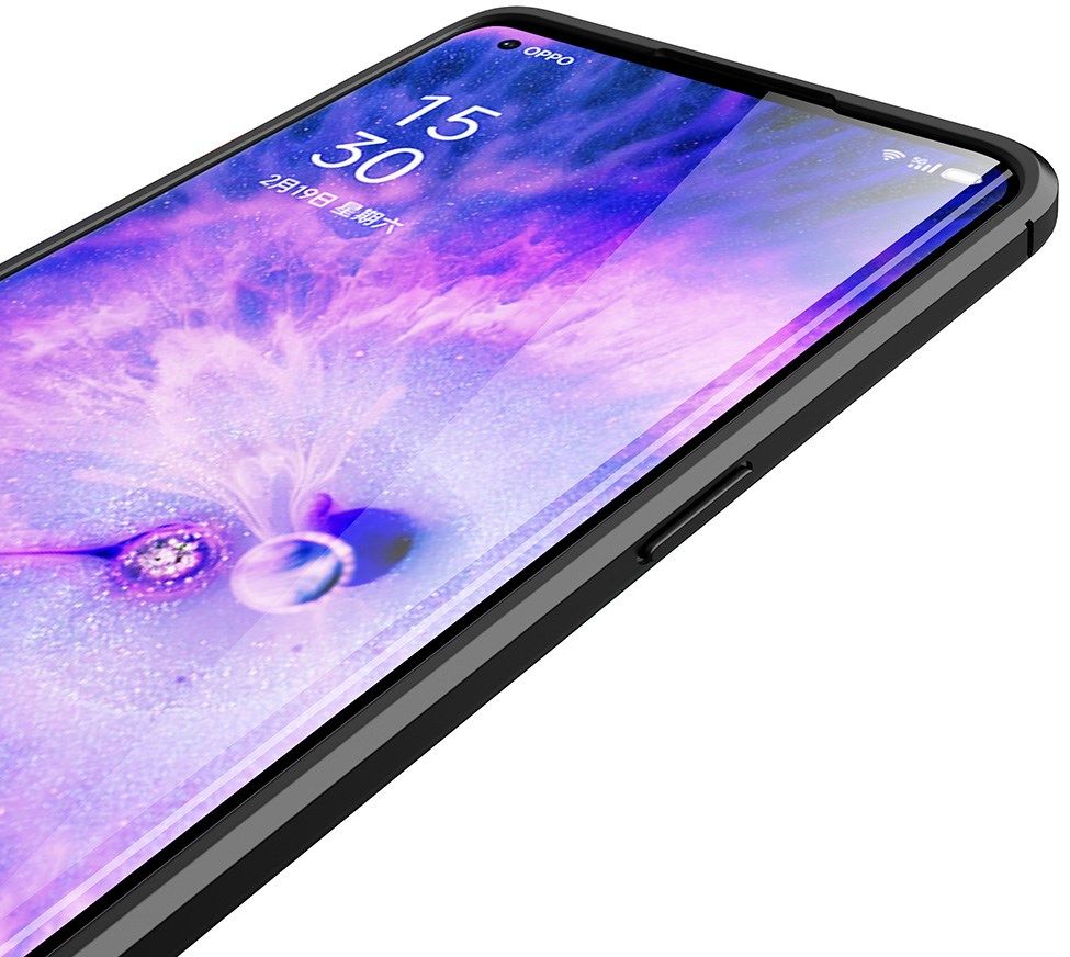 Oppo Find X5 Hoesje TPU Back Cover met Leren Textuur Blauw afbeelding 7