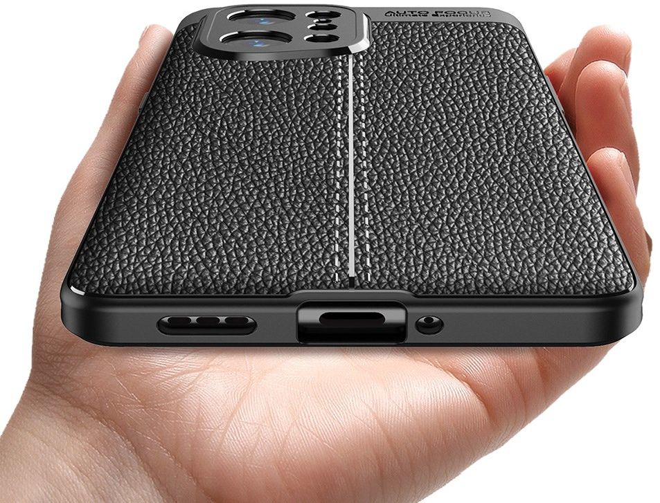 Oppo Find X5 Hoesje TPU Back Cover met Leren Textuur Blauw afbeelding 9