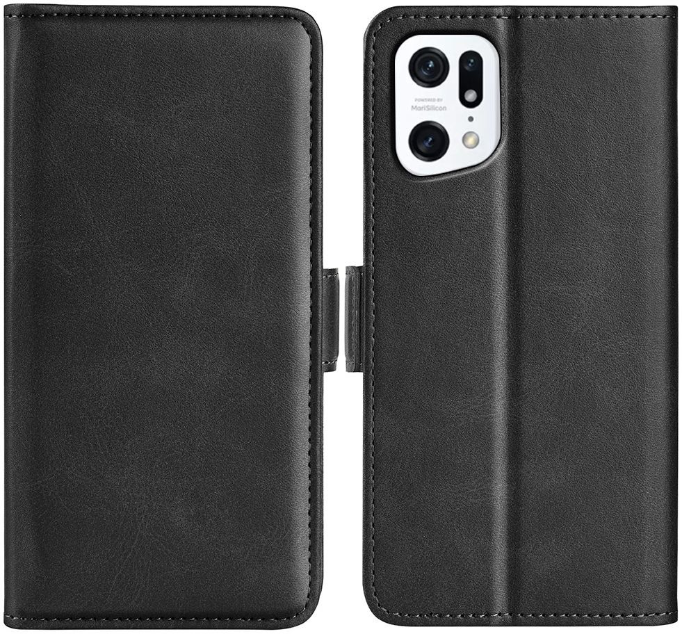 Oppo Find X5 Hoesje Portemonnee Book Case Kunstleer Zwart afbeelding 2