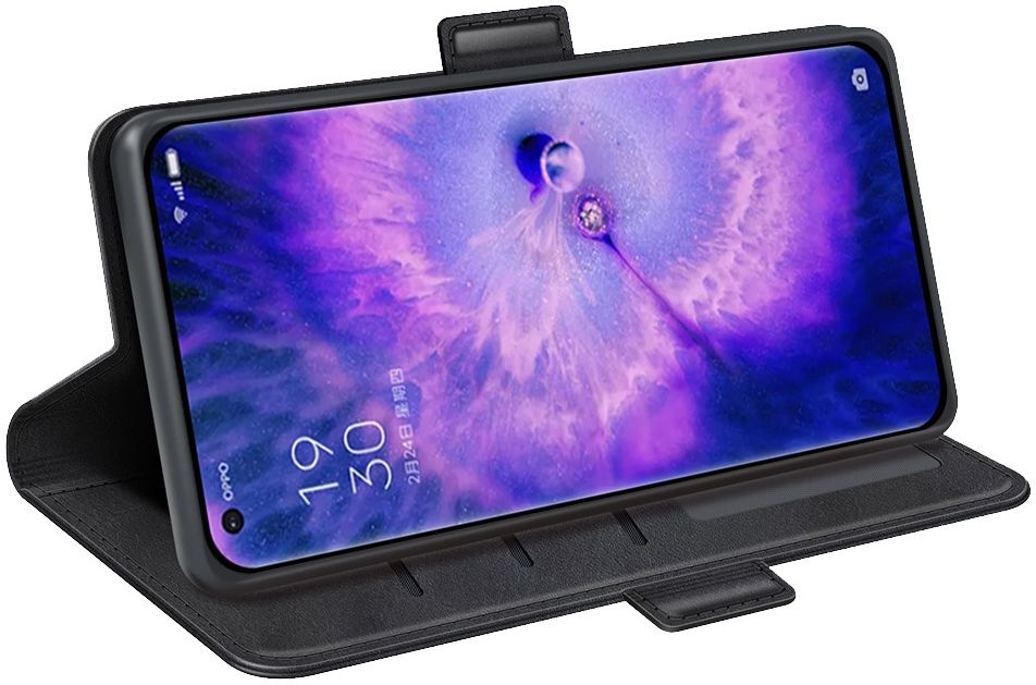 Oppo Find X5 Hoesje Portemonnee Book Case Kunstleer Zwart afbeelding 6