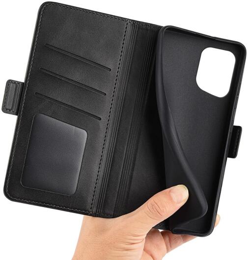 Oppo Find X5 Hoesje Portemonnee Book Case Kunstleer Zwart afbeelding 3