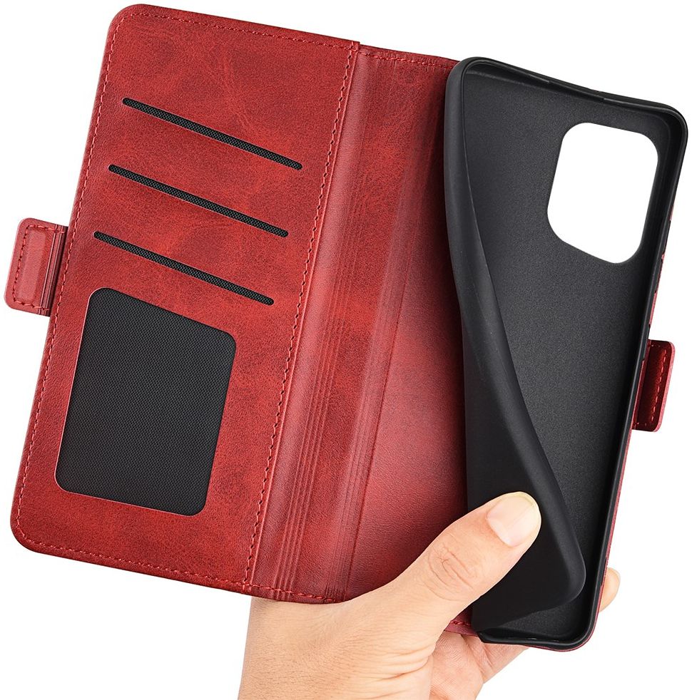 Oppo Find X5 Hoesje Portemonnee Book Case Kunstleer Rood afbeelding 3