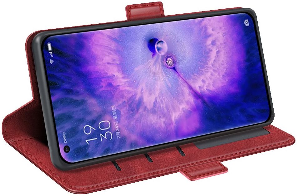Oppo Find X5 Hoesje Portemonnee Book Case Kunstleer Rood afbeelding 6