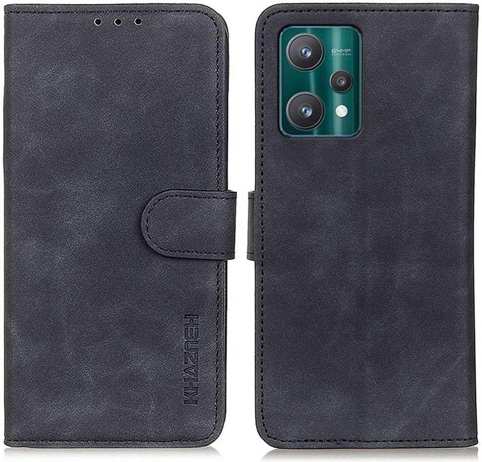 KHAZNEH Realme 9 Pro Hoesje Retro Wallet Book Case Zwart afbeelding 4