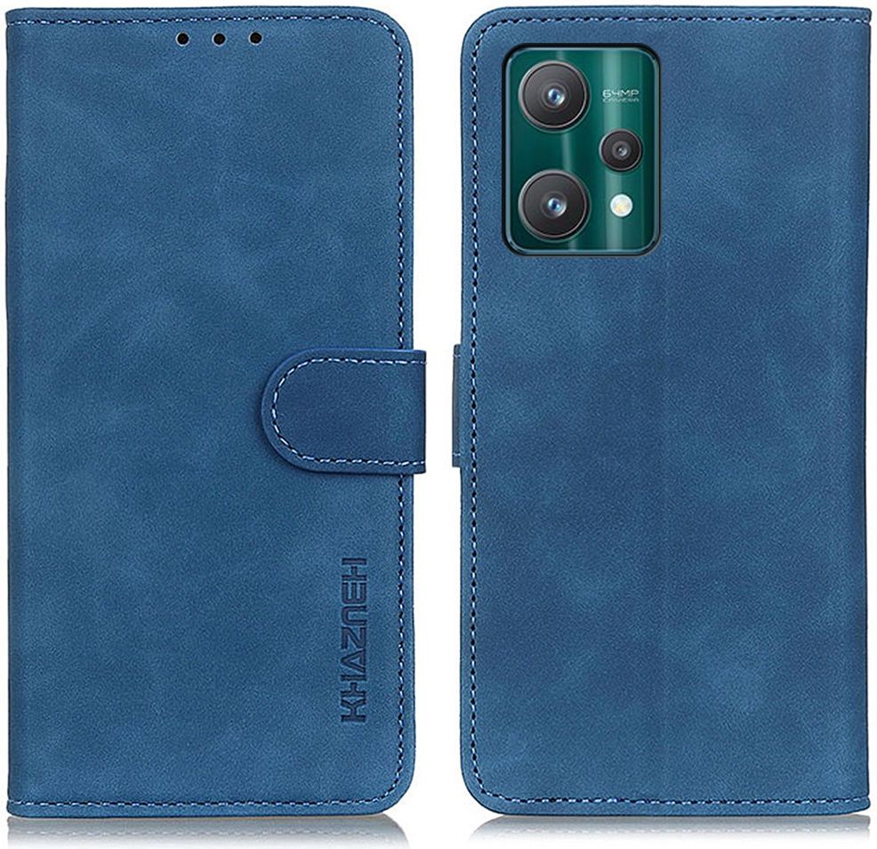 KHAZNEH Realme 9 Pro Hoesje Retro Wallet Book Case Blauw afbeelding 4